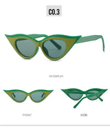 Retro Cat-Eye Sunglasses - Stylish Green Vintage Frames for Women - Front View