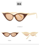 Retro Cat-Eye Sunglasses - Stylish Apricot Vintage Frames for Women - Front View