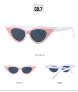 Retro Cat-Eye Sunglasses - Stylish White Vintage Frames for Women - Front View