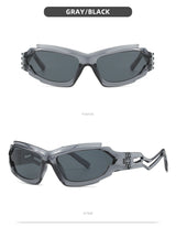 Futuristic Sports Wrap Man Sunglasses - Bold Gray Frames with UV Protection - Front View