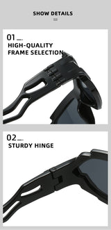 Futuristic Sports Wrap Man Sunglasses - Bold Gray Frames with UV Protection - Side View