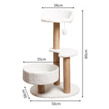 Modern Cat Tree Tower with Scratching Posts and Cozy Perches (50x38x80 cm) - Front View