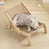 Adjustable Wooden Cat Lounge Chair - Comfortable Woven Hammock for Cats - Top-Down View