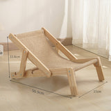 Adjustable Wooden Cat Lounge Chair - Comfortable Woven Hammock for Cats - 45-Degree Angle