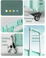 Foldable Rolling Storage Cart with Telescopic Handle - Large Capacity, Portable Utility Box  45L Green - 45-Degree Angle