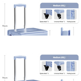 Foldable Rolling Storage Cart with Telescopic Handle - Large Capacity, Portable Utility Box  45L blue