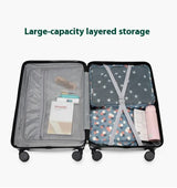Smart Carry-On Luggage with Cup Holder & USB Charging Port - White Color Spinner Suitcase for Travel Convenience  24 inch - 45-Degree Angle
