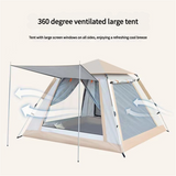 Camping Tent with Awning | Waterproof Family Tent with Carry Bag and Accessories 210*210*135cm Cloudy Gray - Side View