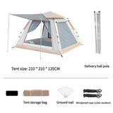 Camping Tent with Awning | Waterproof Family Tent with Carry Bag and Accessories 210*210*135cm Cloudy Gray - Top-Down View