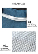 Insulated Picnic Basket with Aluminum Frame - Portable Collapsible Cooler Bag 18L 40*20*23cm(Green Leaf) - Side View