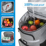 Insulated Cooler Backpack - Portable Outdoor Picnic and Beverage Bag with Bottle Opener (Khaki) - Side View