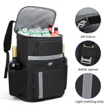 Insulated Cooler Backpack - Portable Outdoor Picnic and Beverage Bag with Bottle Opener (Navy blue) - Front View