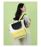 Yellow Transparent Pet Carrier Backpack for Cats and Small Dogs - Front View