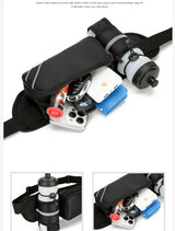 Water-Resistant Running Waist Pack with Bottle Holder - Adjustable Fitness Belt for Men - Top-Down View
