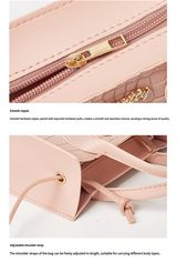 Elegant Crocodile Embossed Faux Leather Handbag - Yellow Tote with Dual Handle for Women 20*16*9cm - 45-Degree Angle
