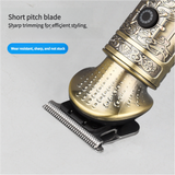 Vintage Electric Hair Trimmer & Multi-Grooming Kit with Multi-Length Attachments - Side View