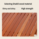 Portable Solid Wood Folding Camping Table - Sapele Roll-Up Picnic and BBQ Dining Table 120*60*43.5cm - Front View