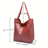 Vintage Genuine Leather Tote Bag - Stylish and Spacious Everyday Shoulder Bag  (Black) - 45-Degree Angle