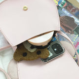 Adorable Bow Bear Crossbody Bag for Kids - Red Small Shoulder Bag 13*13*5cm - 45-Degree Angle