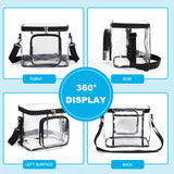 Clear PVC Shoulder Bag - Transparent Travel and Stadium-Approved Tote with Zipper(Pink) - Front View