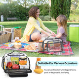 Clear PVC Tote Bag with Handle - Transparent Stadium-Approved Travel Organizer(Pink) - 45-Degree Angle