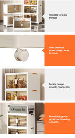 Stackable Storage Boxes with Transparent Doors - Modular Organizer for Home & Pantry 55*32*65cm (2 layer )