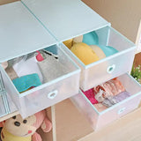 Stackable Transparent Shoe Storage Boxes with Heart-Shaped Handles (Set of 5) 31*20*12cm Pink - Side View
