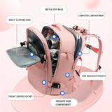 Multi-Compartment Travel Backpack with Shoe Storage and Wet-Dry Separation (Purple)31cm(L)*17cm(W)*42cm(H) - Front View