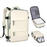 Multi-Compartment Travel Backpack with Shoe Storage and Wet-Dry Separation (Beige)31cm(L)*17cm(W)*42cm(H)