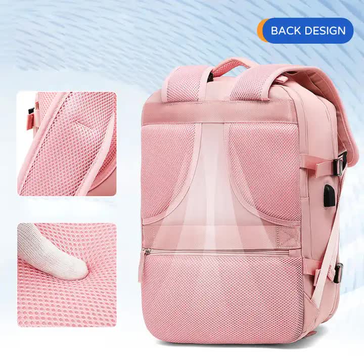 Multi-Compartment Travel Backpack with Shoe Storage and Wet-Dry Separation (Beige)31cm(L)*17cm(W)*42cm(H)