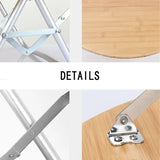 Portable Bamboo Folding Camping Table - Lightweight Round Table with Aluminum Alloy Frame for Outdoor Activities 60*60*27cm - Top-Down View