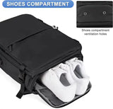 Water-Resistant Laptop Backpack with USB Charging Port and Wet-Dry Separation (Blue) - Top-Down View