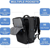 Water-Resistant Laptop Backpack with USB Charging Port and Wet-Dry Separation (Brown) - Front View