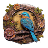 Bluebird Wooden Puzzle - Circular Nature-Inspired Art Puzzle(M-paper box-H184)