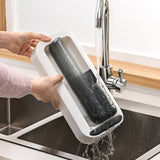 Wall-Mounted Utensil Holder with Dustproof and Insect-Resistant Cover 15cm(L)*6.5cm(D)*32cm(H)(Pink) - Top-Down View
