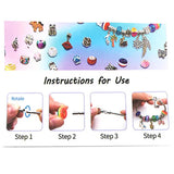 DIY Charm Bracelet Making Kit - Colorful Beads and Charms Set with Storage Box(66PCS) - Top-Down View