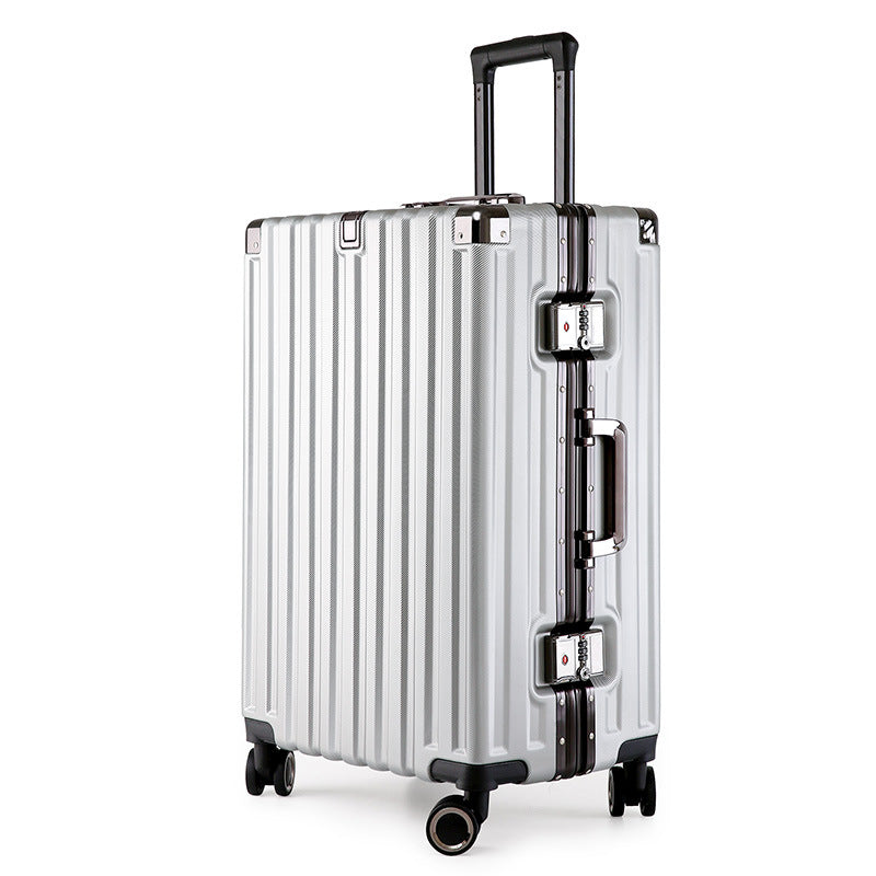 Aluminum Alloy Hard-Shell Suitcase with TSA Lock -22 Spinner Luggage in Silver