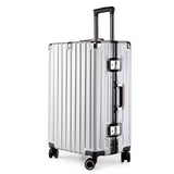 Aluminum Alloy Hard-Shell Suitcase with TSA Lock -22 Spinner Luggage in Silver