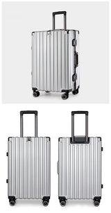 Aluminum Alloy Hard-Shell Suitcase with TSA Lock -22 Spinner Luggage in Silver - Front View