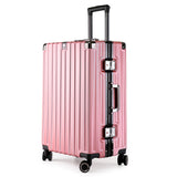 Aluminum Alloy Hard-Shell Suitcase with TSA Lock -22 Spinner Luggage in Pink