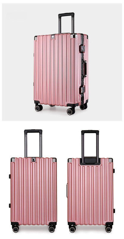 Aluminum Alloy Hard-Shell Suitcase with TSA Lock -22 Spinner Luggage in Pink