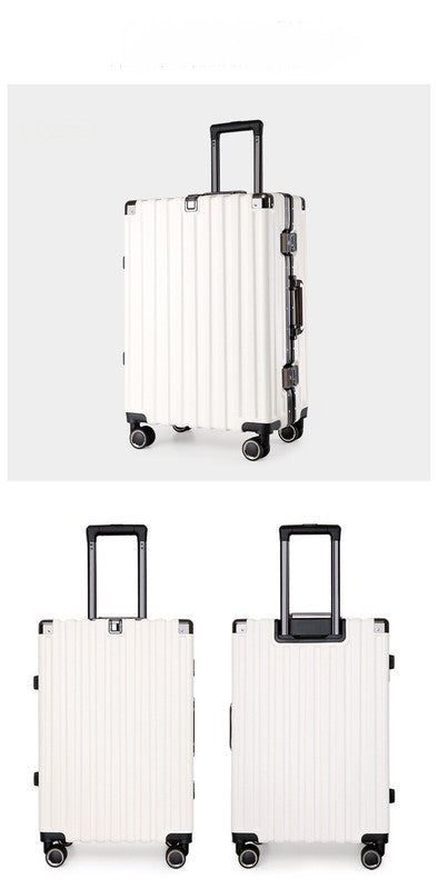 Aluminum Alloy Hard-Shell Suitcase with TSA Lock -22 Spinner Luggage in White