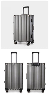 Aluminum Alloy Hard-Shell Suitcase with TSA Lock -22 Spinner Luggage in Grey - Front View