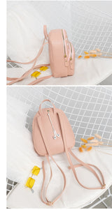 Mini Faux Leather Backpack with Butterfly Design -Khaki Cute Backpack for Girls - Side View
