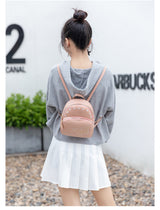 Mini Faux Leather Backpack with Butterfly Design -Light Green Cute Backpack for Girls - Front View