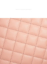Elegant Quilted Tote Bag with Matching Clutch in Apricot - Side View