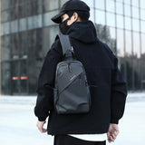 Multifunctional Crossbody Chest Bag | Stylish and Practical Shoulder Backpack for Everyday Use (Gray) - Front View