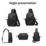 Multifunctional Crossbody Chest Bag | Stylish and Practical Shoulder Backpack for Everyday Use (Blue) - Side View
