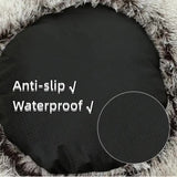 Cozy Pink Plush Hooded Pet Bed - Ultra Soft Long Fur Cave Bed for Small Pets 40cm - Side View