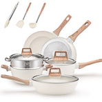 YEJ 12-Piece Non-Stick Complete Cookware Set | Pots, Pans & Utensils (White), image 2